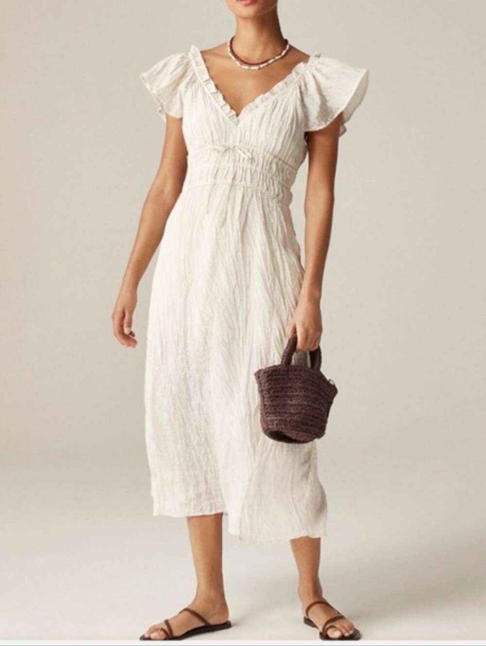J. Crew Palermo Dress In Viscose Blend Crinkle XS